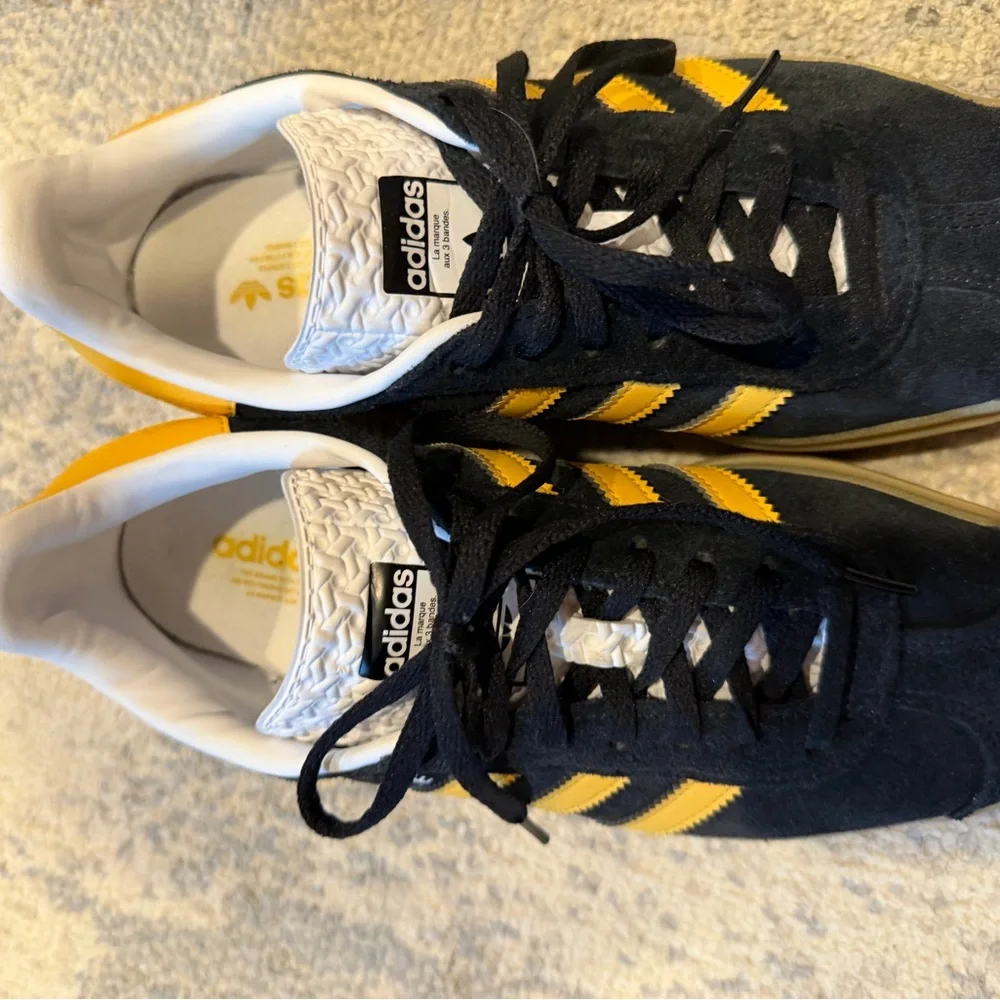 adidas Gazelle Platform Sneakers in Black and Yellow